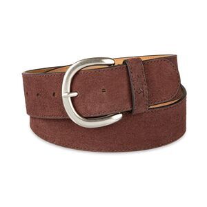 7421 Women's Logo Embossed Loop Casual Belt, Chocolate Suede